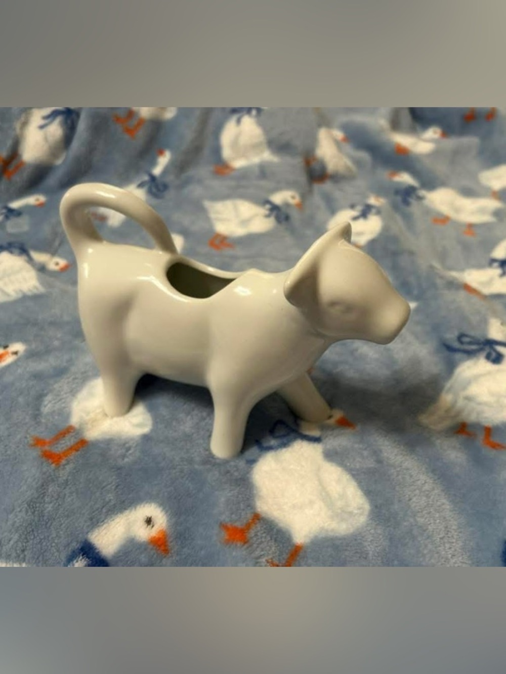 White Ceramic Cow Creamer Holder